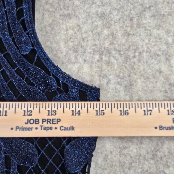 Express Womens Sleeveless Glitter Top Blue Beaded Design With Black Lining Small - Picture 7 of 7